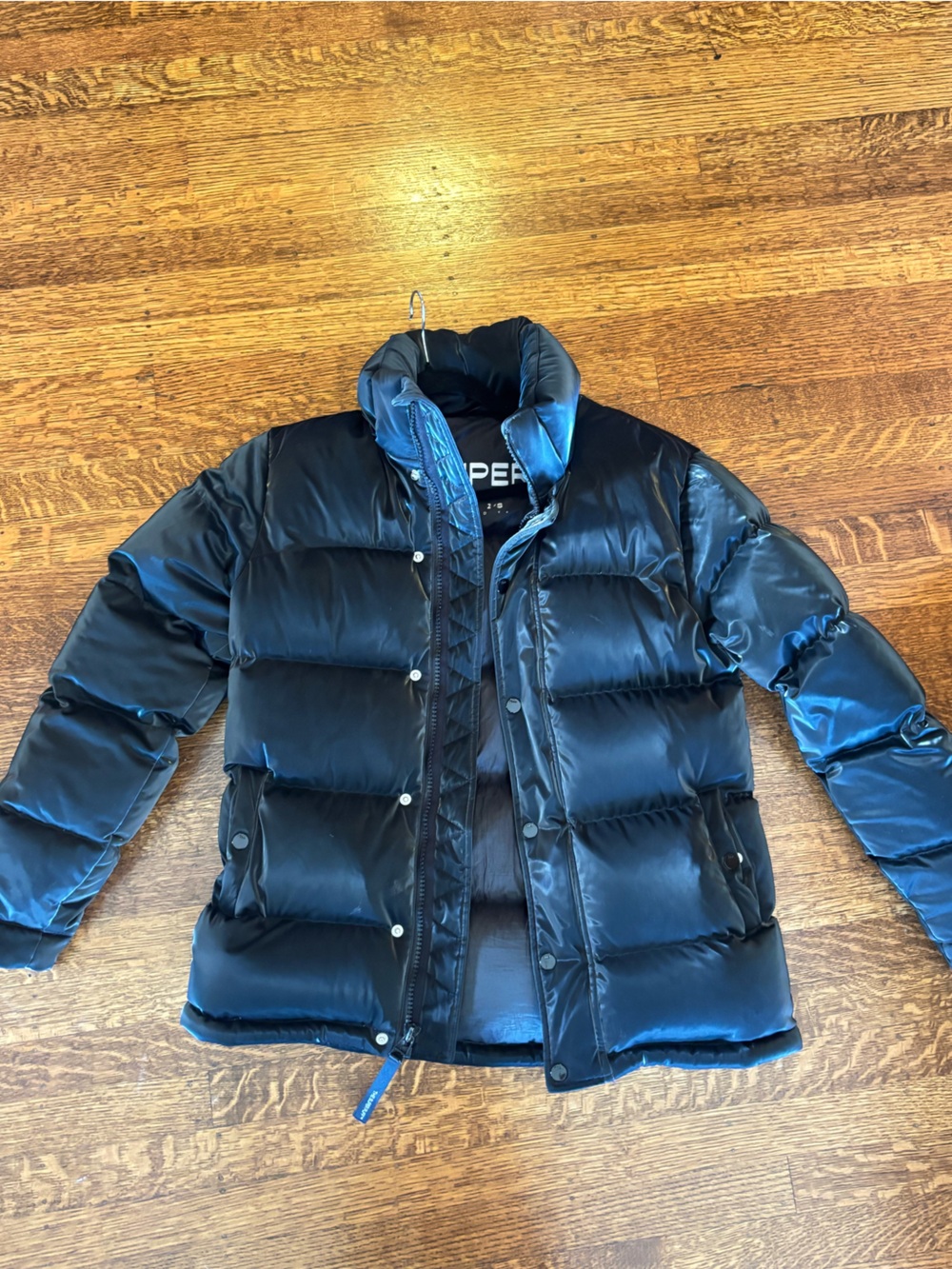 Aritzia Liquid Shine Black Super Puff Jacket